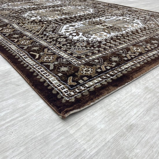 Modern Turkish diamond carpets 10940A Brown size 80*150