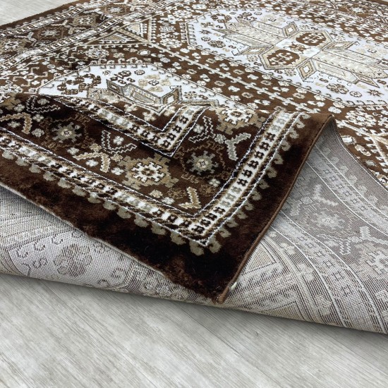 Modern Turkish diamond carpets 10940A Brown size 80*150