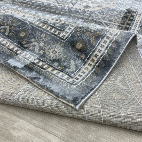 Modern Turkish diamond carpets 10940A gray size 100*300