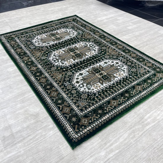 Modern Turkish diamond carpets 10940A green size 80*150