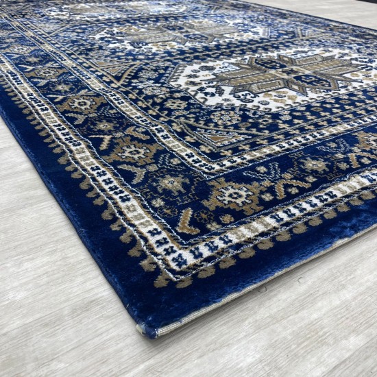 Modern Turkish diamond carpets 10940A navy size 100*300