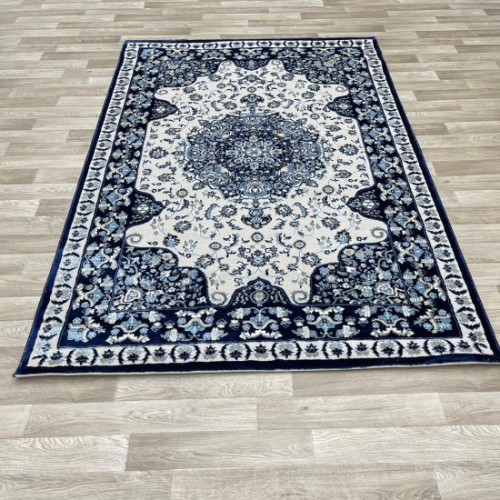 Turkish Diamond Carpet 10872A navy blue color size 150*220