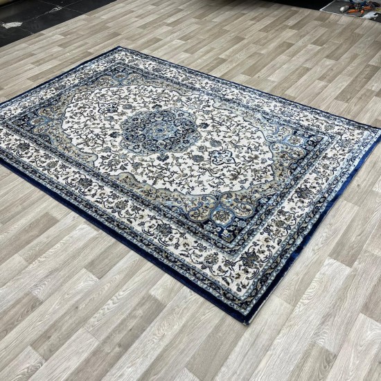 Turkish Diamond Carpet 10873A navy blue color size 150*220