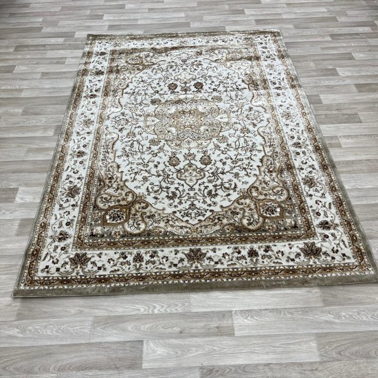 Turkish Diamond Carpet 10873A beige color size 150*220