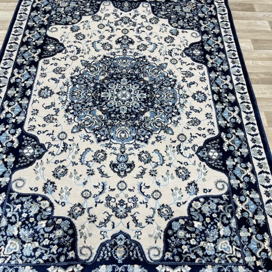 Turkish Diamond Carpet 10872A navy blue color size 150*220