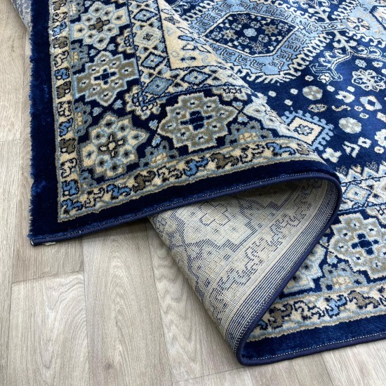 Turkish Diamond Carpet 10870A navy blue color size 150*220
