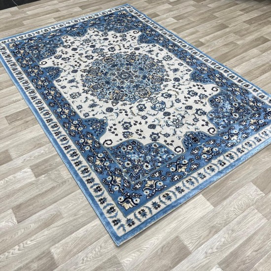 Turkish Diamond Carpet 10872A cyan color size 150*220
