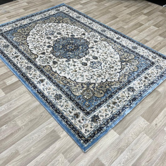 Turkish Diamond Carpet 10873A cyan color size 150*220