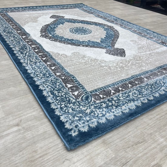 Modern diamond carpets B066 cyan size 100*200