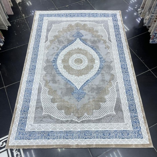 Modern Turkish diamond carpet 30055B gray blue 150*220