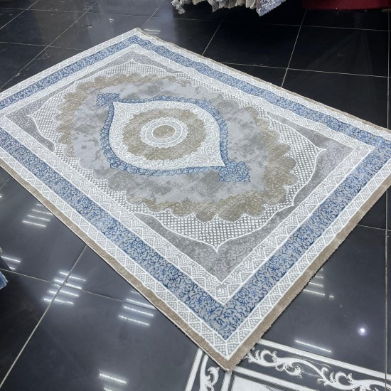 Modern Turkish diamond carpet 30055B gray blue 150*220