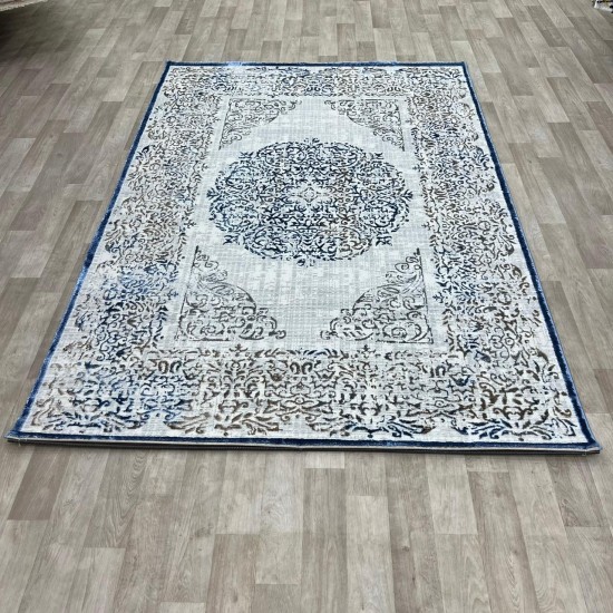 Modern Turkish diamond carpet 35007A gray blue 150*220