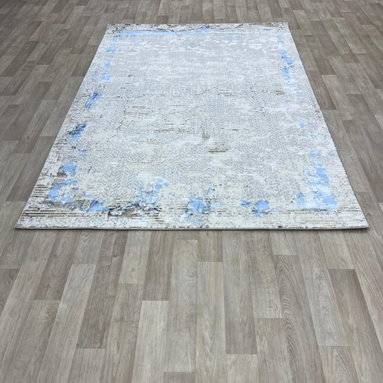 Modern Turkish diamond carpets 35023D cream colored turquoise 150*220