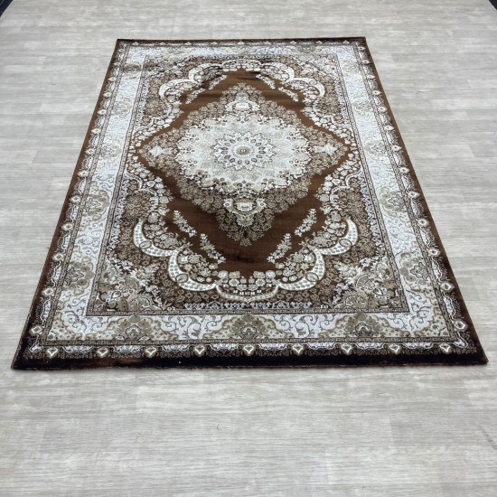 Almas Classic Turkish Carpet 10941A brown color size 50*80