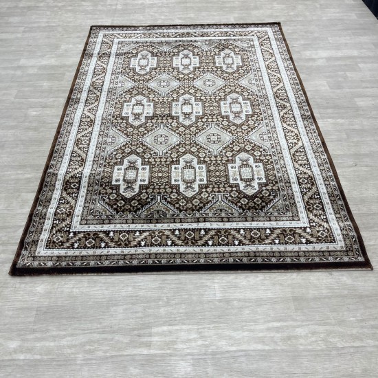 Turkish classic diamond carpet 10939A Dark Brown color size 50*80