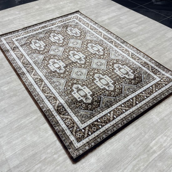 Turkish classic diamond carpet 10939A Dark Brown color size 50*80