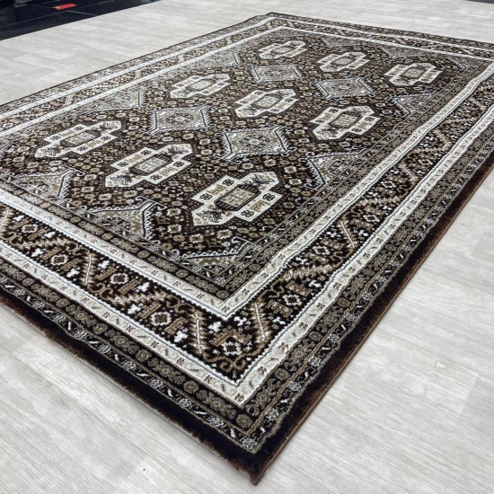 Turkish classic diamond carpet 10939A Dark Brown color size 50*80