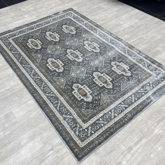 Turkish classic diamond carpet 10939A gray color size 200*300