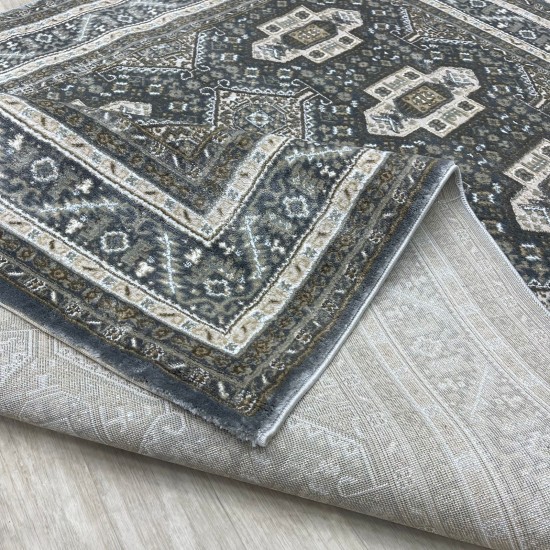 Turkish classic diamond carpet 10939A gray color size 200*300