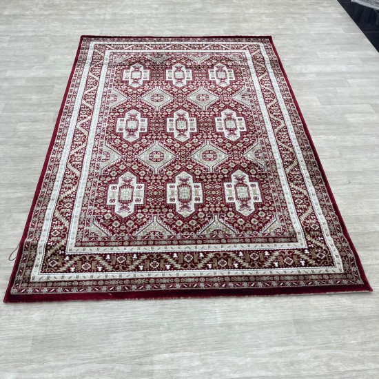 Turkish classic diamond carpet 10939A red color size 120*170