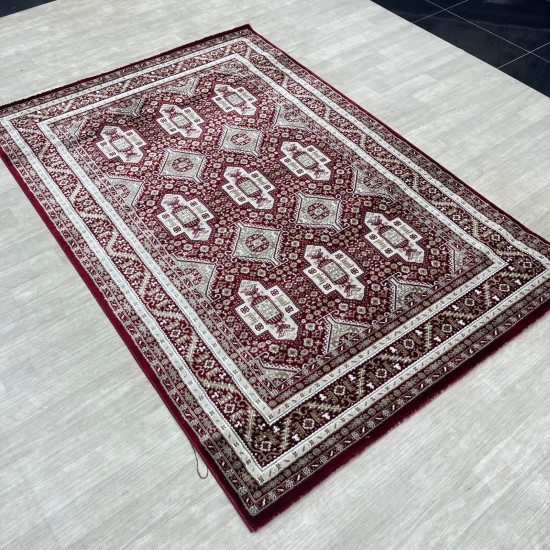 Turkish classic diamond carpet 10939A red color size 150*220