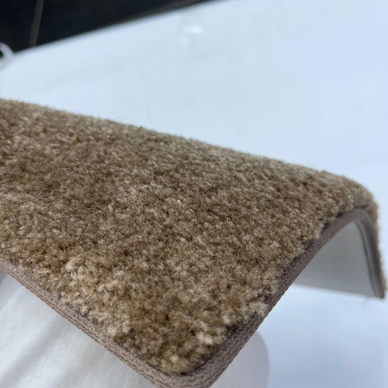 Plain thick diamond carpeting excellent quality suitable for all rooms brown color N532