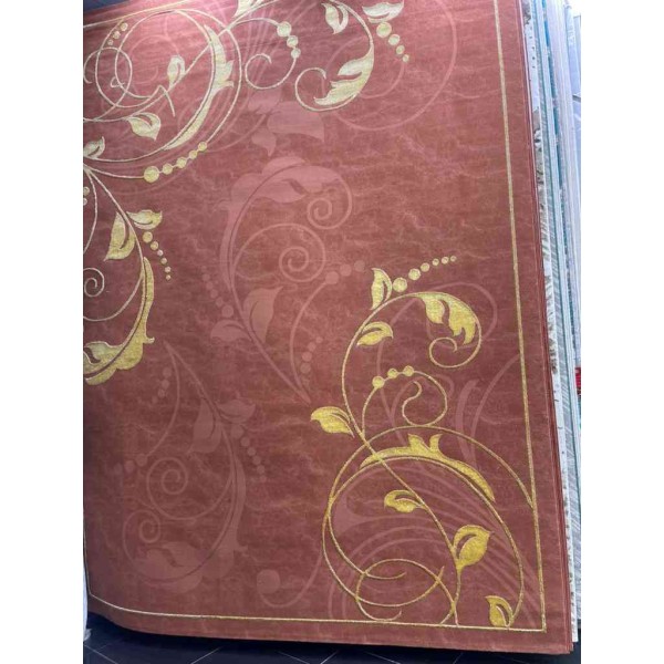 Turkish carpets first class luxe pattern 6160 orange colorwith golden size 300*400