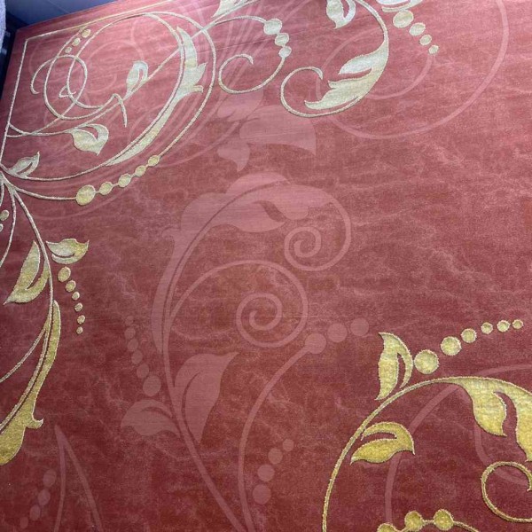 Turkish carpets first class luxe pattern 6160 orange colorwith golden size 300*400