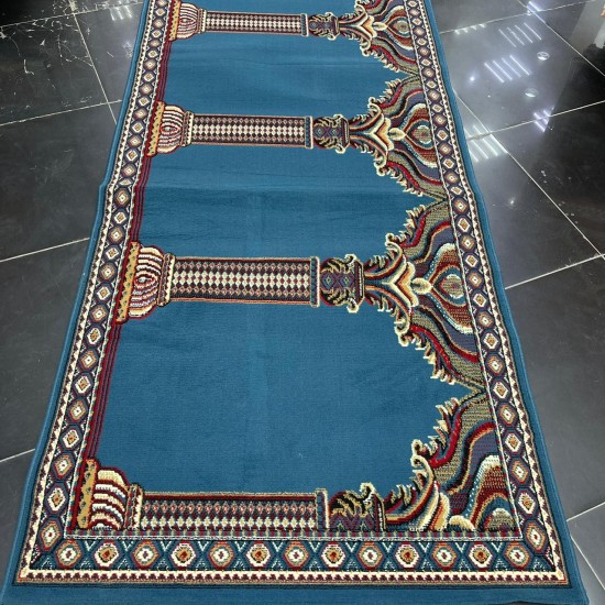 National Mihrab prayer rug SC116 cyan size 125*950 cm