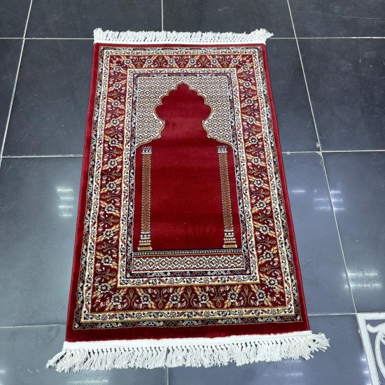 Luxury Turkish prayer rug Antalya 3370C red 75*120