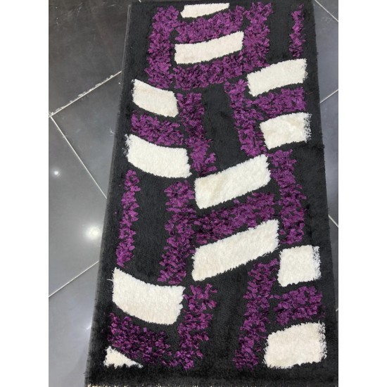 Lamis Shaggy Silk and Light Purple with Black