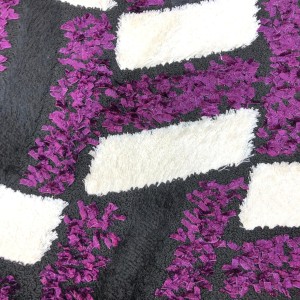 Lamis Shaggy Silk and Light Purple with Black