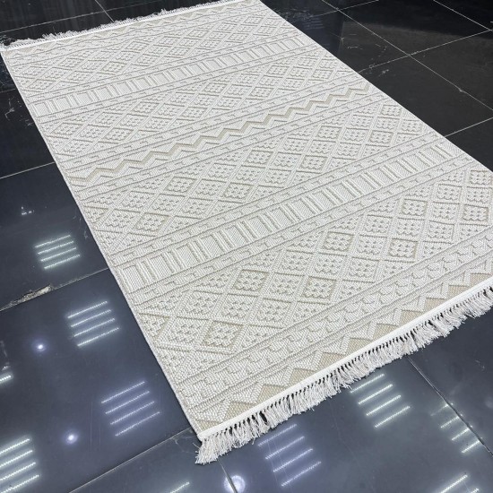 Turkish Majestic burlap carpet 09086 dark beige size 300*400