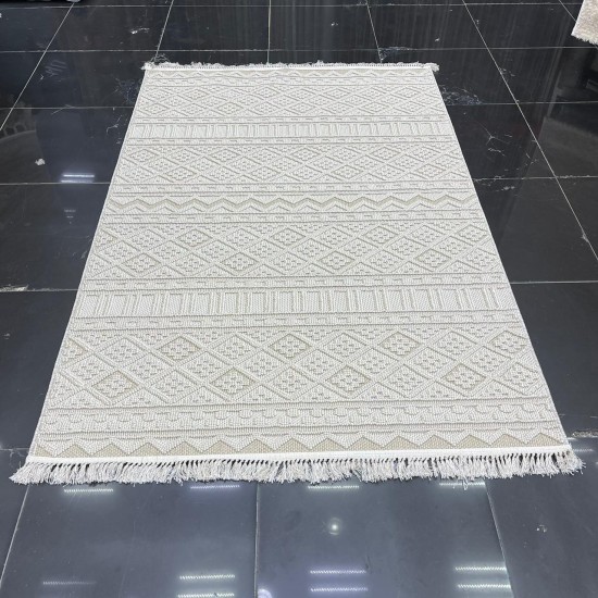 Turkish Majestic burlap carpet 09086 dark beige size 80*150