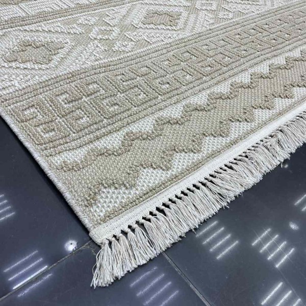 Turkish Majestic burlap carpet 08745B beige size 250*350