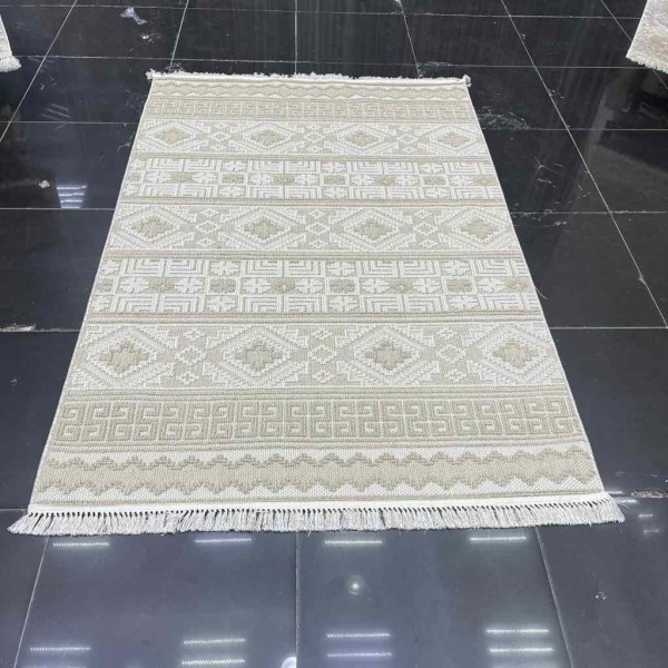Turkish Majestic burlap carpet 08745B beige size 250*350
