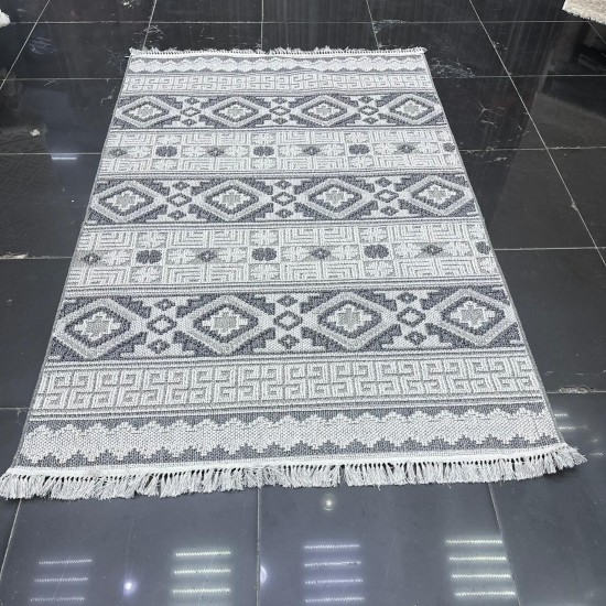 Turkish Majestic burlap carpet 08745B gray size 80*150