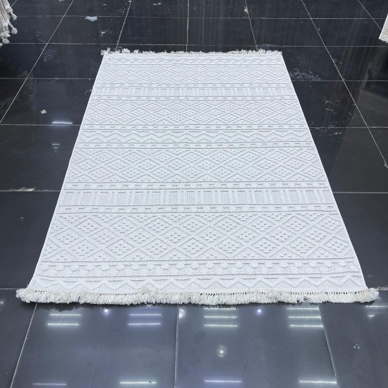 Turkish Majestic burlap carpet 08745B cream size 250*350