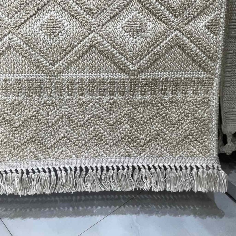 سجاد خيش ماجستيك تركي 08642B بيج غامق مقاس 250*350