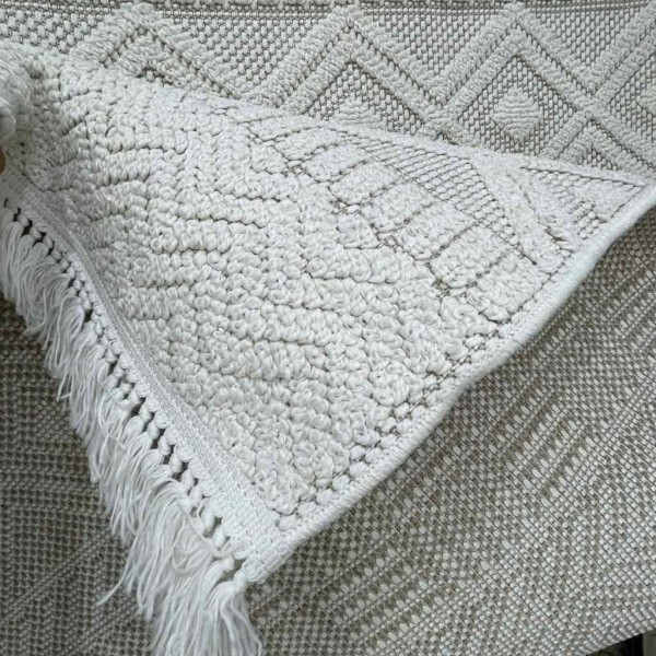 Majestic Turkish Burlap Rug 08642B ivory Size 200*300