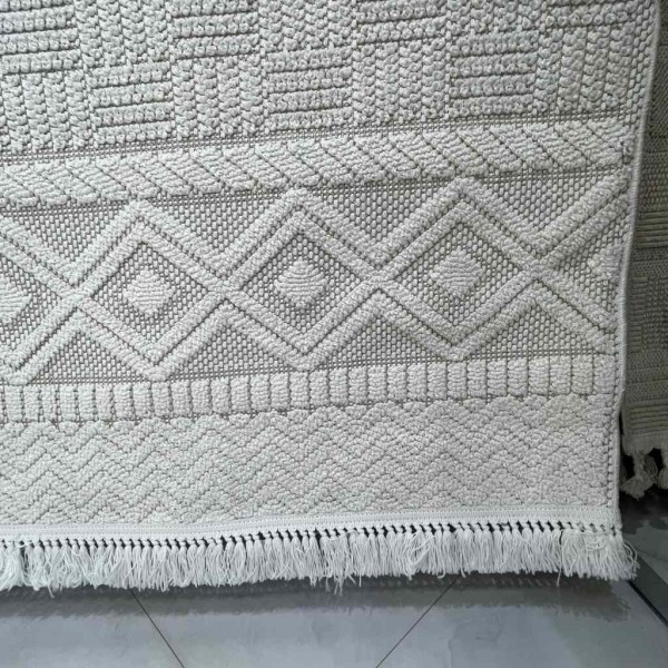 Majestic Turkish Burlap Rug 08642B ivory Size 200*300