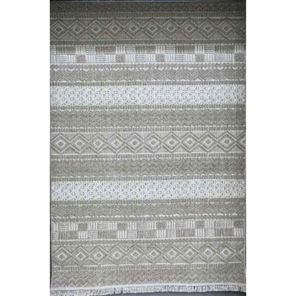 Majestic Turkish Burlap Rug 08642B KAHVE Light beige Size 300*400