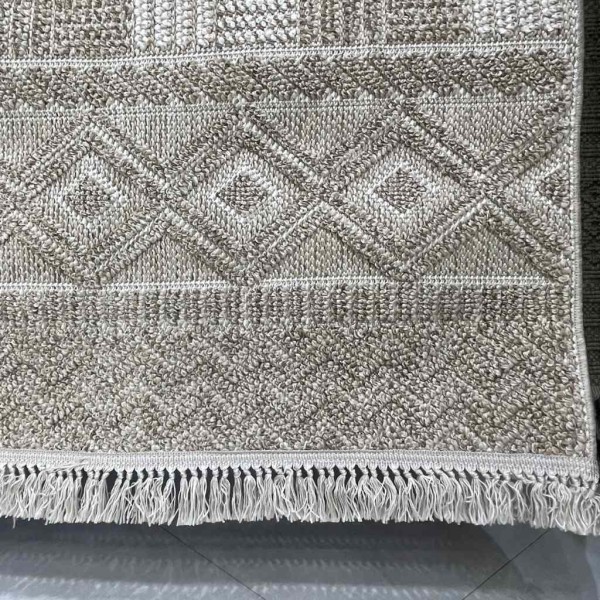 Majestic Turkish Burlap Rug 08642B KAHVE Light beige Size 300*400