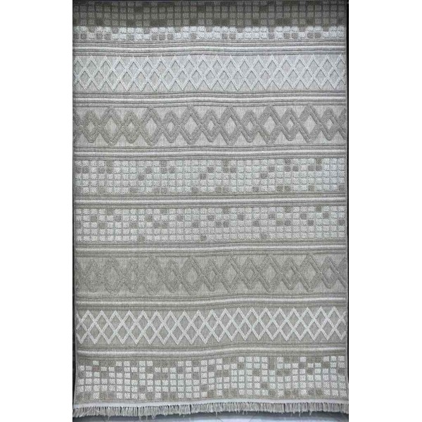 Majestic Turkish Burlap Rug 08656B Dark beige Size 250*350