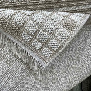 Majestic Turkish Burlap Rug 08656B Dark beige Size 250*350