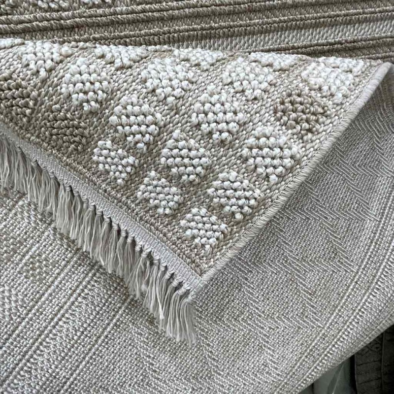 Majestic Turkish Burlap Rug 08656B Dark beige Size 300*400