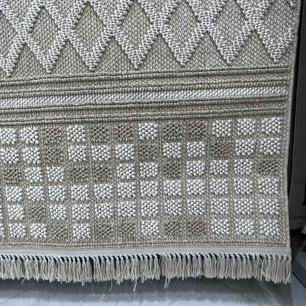 Majestic Turkish Burlap Rug 08656B Dark beige Size 250*350