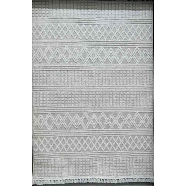 Majestic Turkish Burlap Rug 08656B ivory Size 100*300
