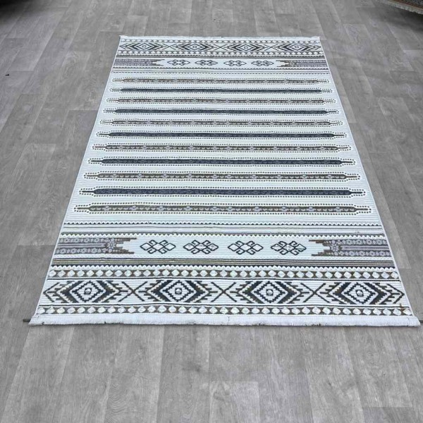 سجاد تركي رانا تركي 1143A كريم رصاصي مقاس 150*220