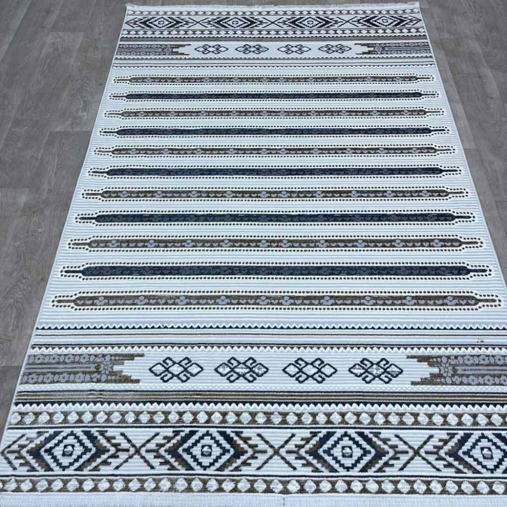 سجاد تركي رانا تركي 1143A كريم رصاصي مقاس 150*220 سجاد تركي رانا تركي 1143A كريم رصاصي مقاس 150*220